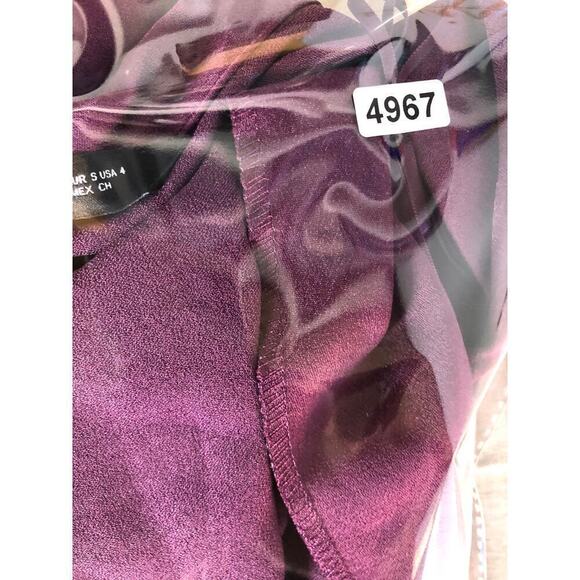 Mango Florence Dress Satin Long Sleeve Buckled Wrap Mini Purple NWT 4 - Picture 10 of 10